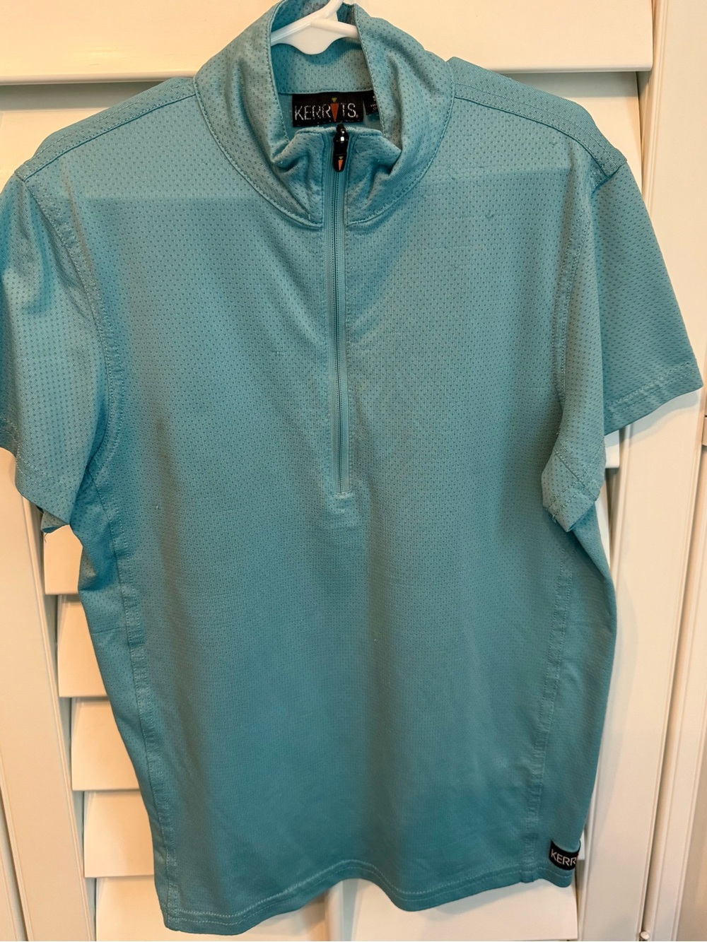 Kerrits Light Teal Short Sleeve Riding Equestrian Shirt Youth Small S Girls